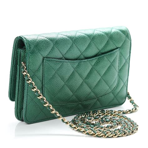 chanel wallet on chain green|chanel quilted wallet on chain.